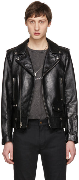 Saint Laurent L01 Calfskin Leather Biker Jacket 52