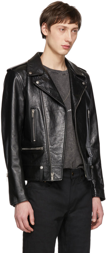 Saint Laurent L01 Calfskin Leather Biker Jacket 52 | DIY SHIRTS