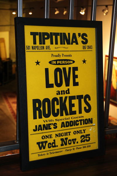 Love and Rockets & Jane's Addiction 1989 New Orleans Vintage Framed Poster