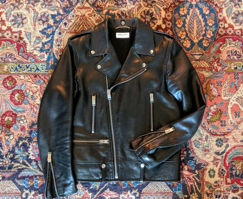 Saint Laurent L01 Lambskin Leather Biker Jacket 52 2019